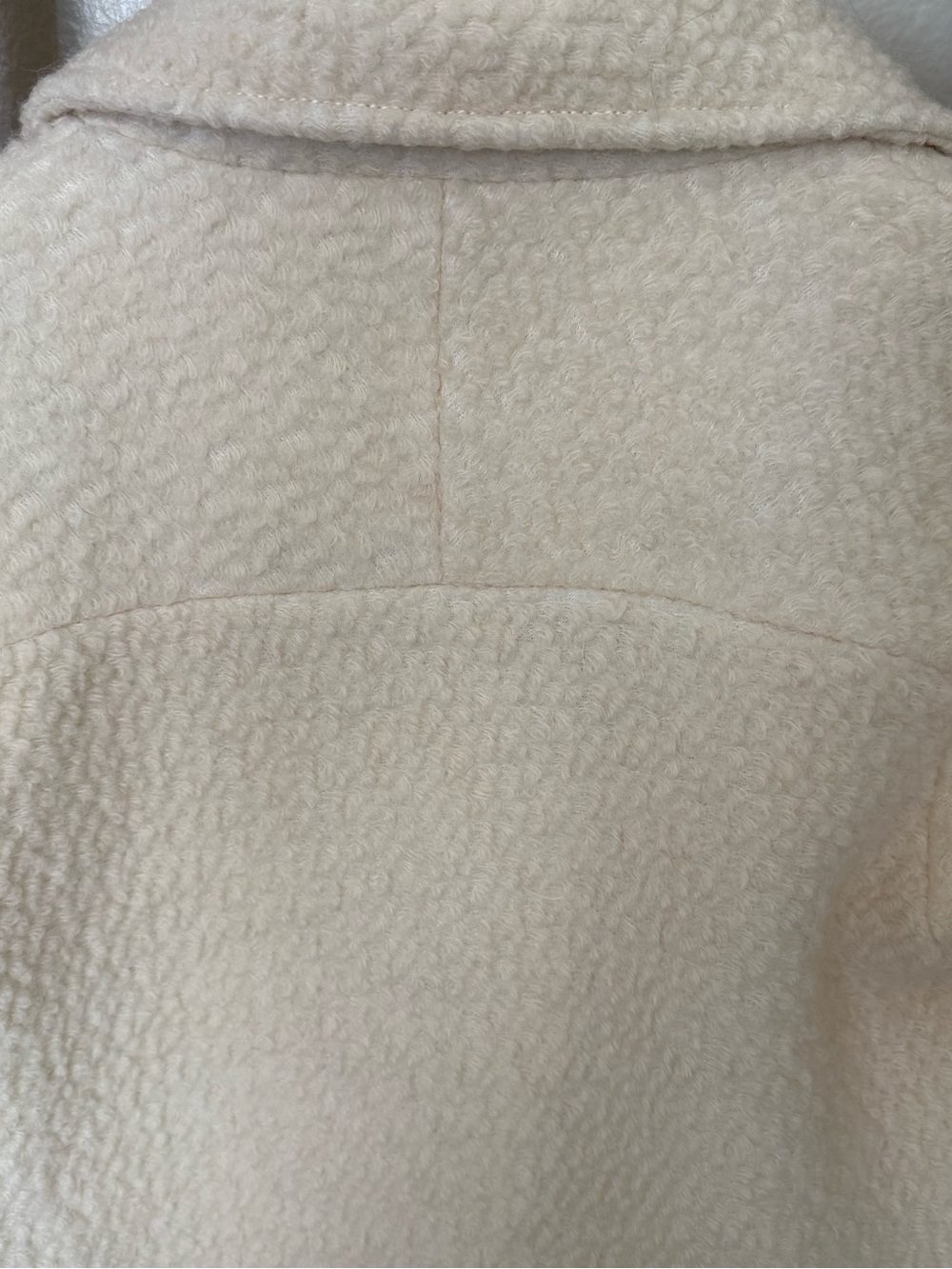 Lands' End Cream Teddy Jacket with Notched Collar - Picture 6 of 7